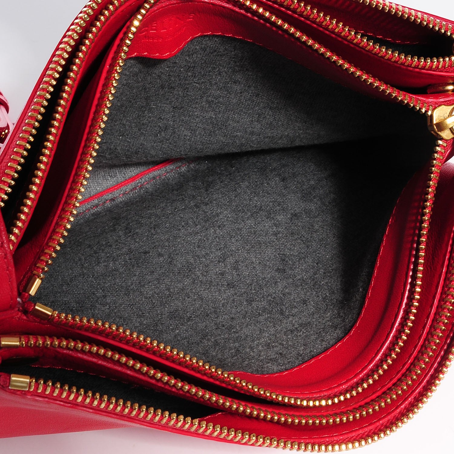 Celine Lambskin Large Trio Crossbody Bag Vermillion 5 of 8