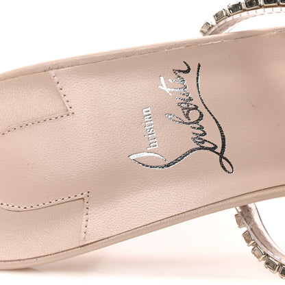 Christian Louboutin Calfskin PVC Crystal Just Queen 70 Sandals 39.5 Leche 8 of 9