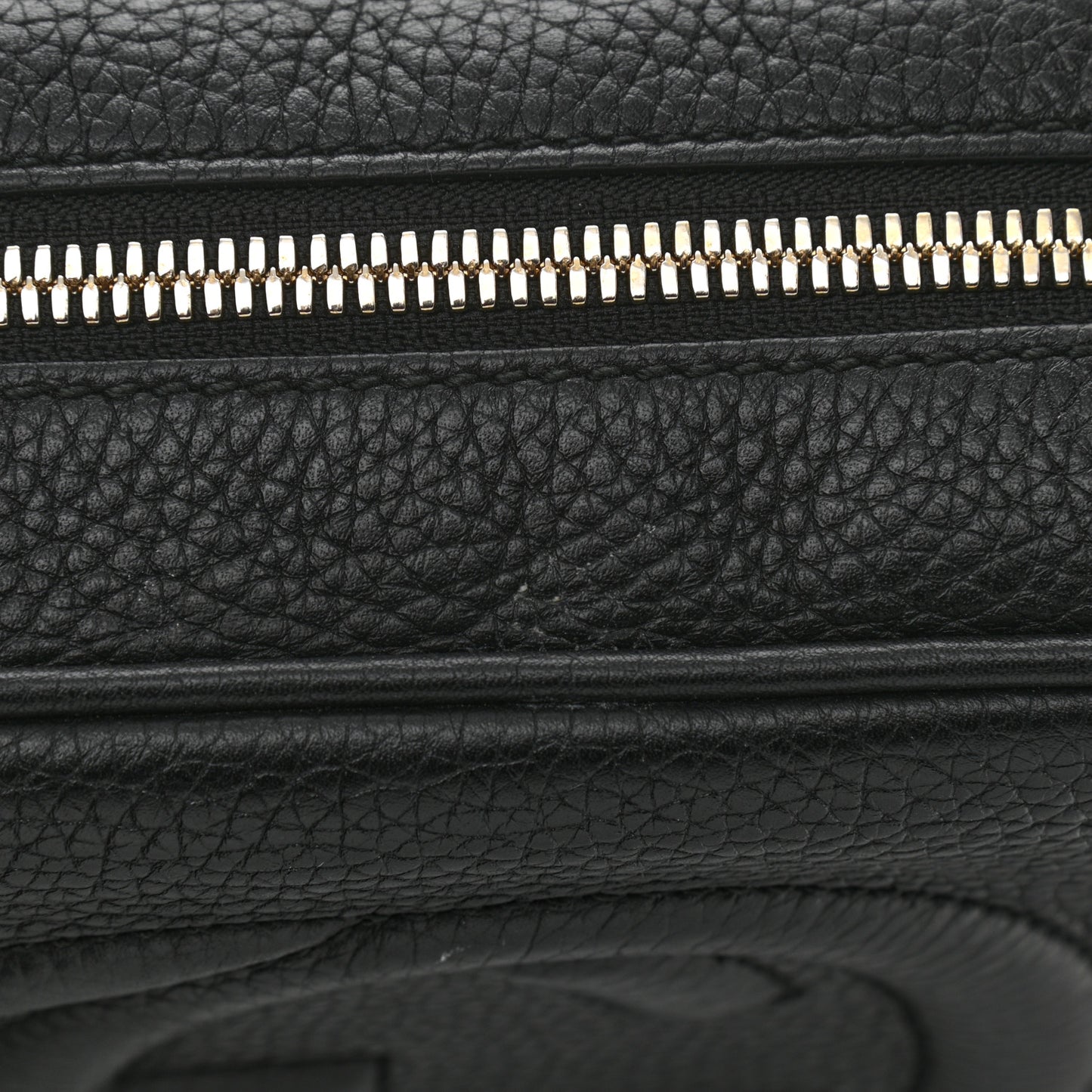 Pebbled Calfskin Small Soho Disco Bag Black
