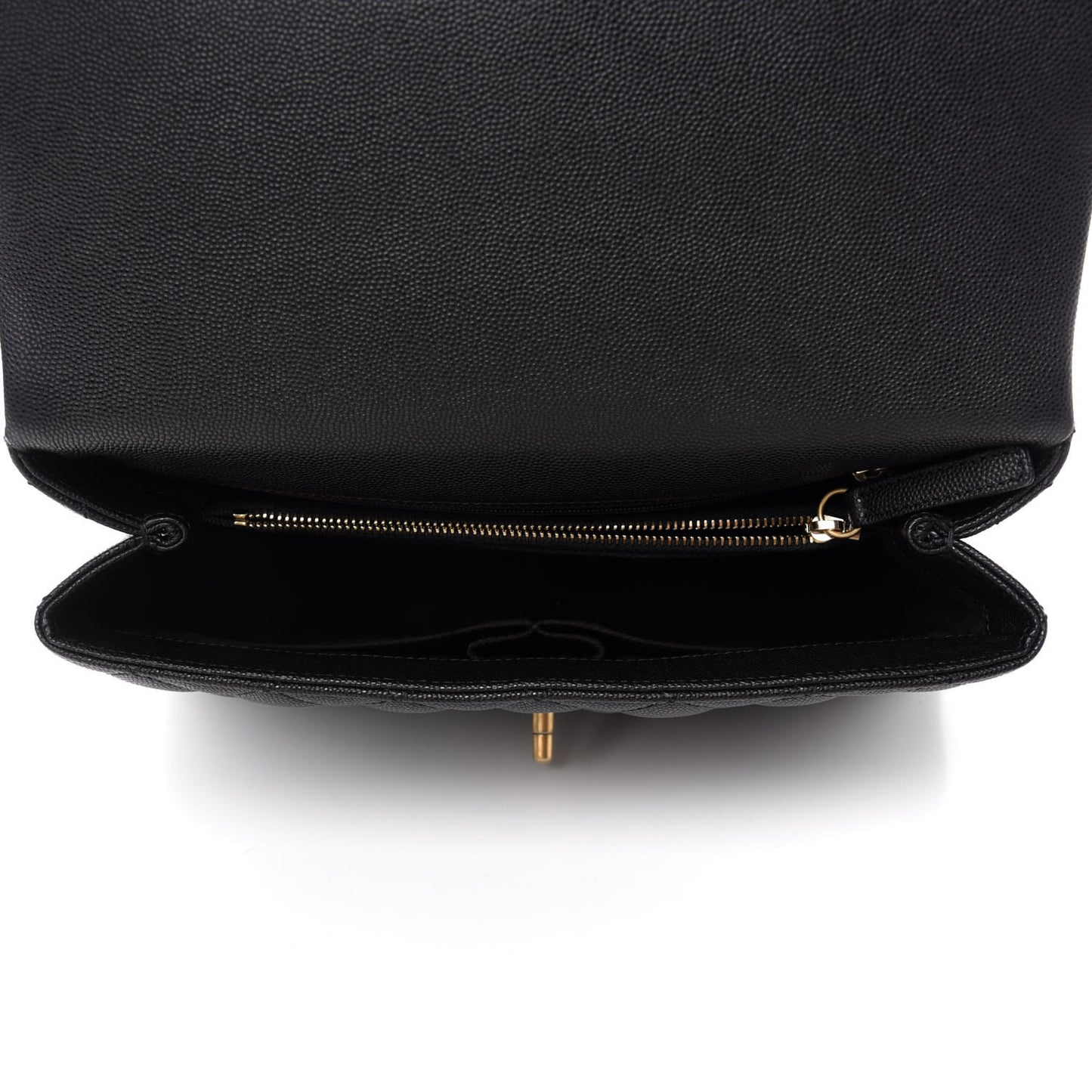 Caviar Lizard Embossed Quilted Small Coco Handle Flap Black