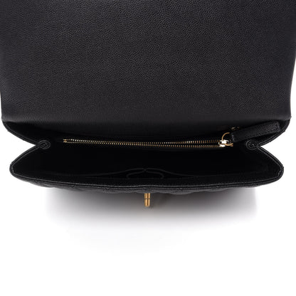 Chanel Caviar Lizard Embossed Quilted Small Coco Handle Flap Black 5 of 11