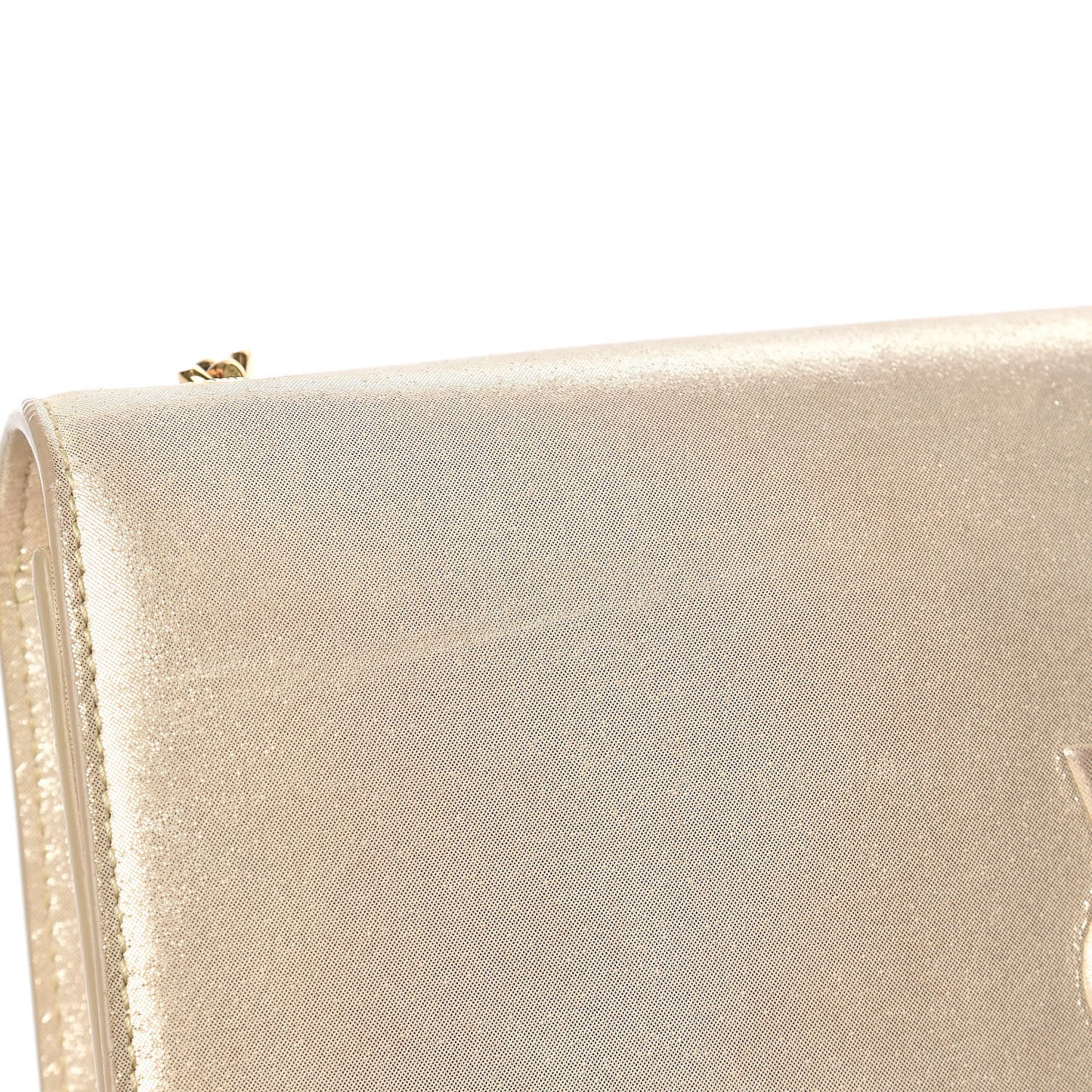 Metallic Fabric Medium Monogram Kate Satchel Gold