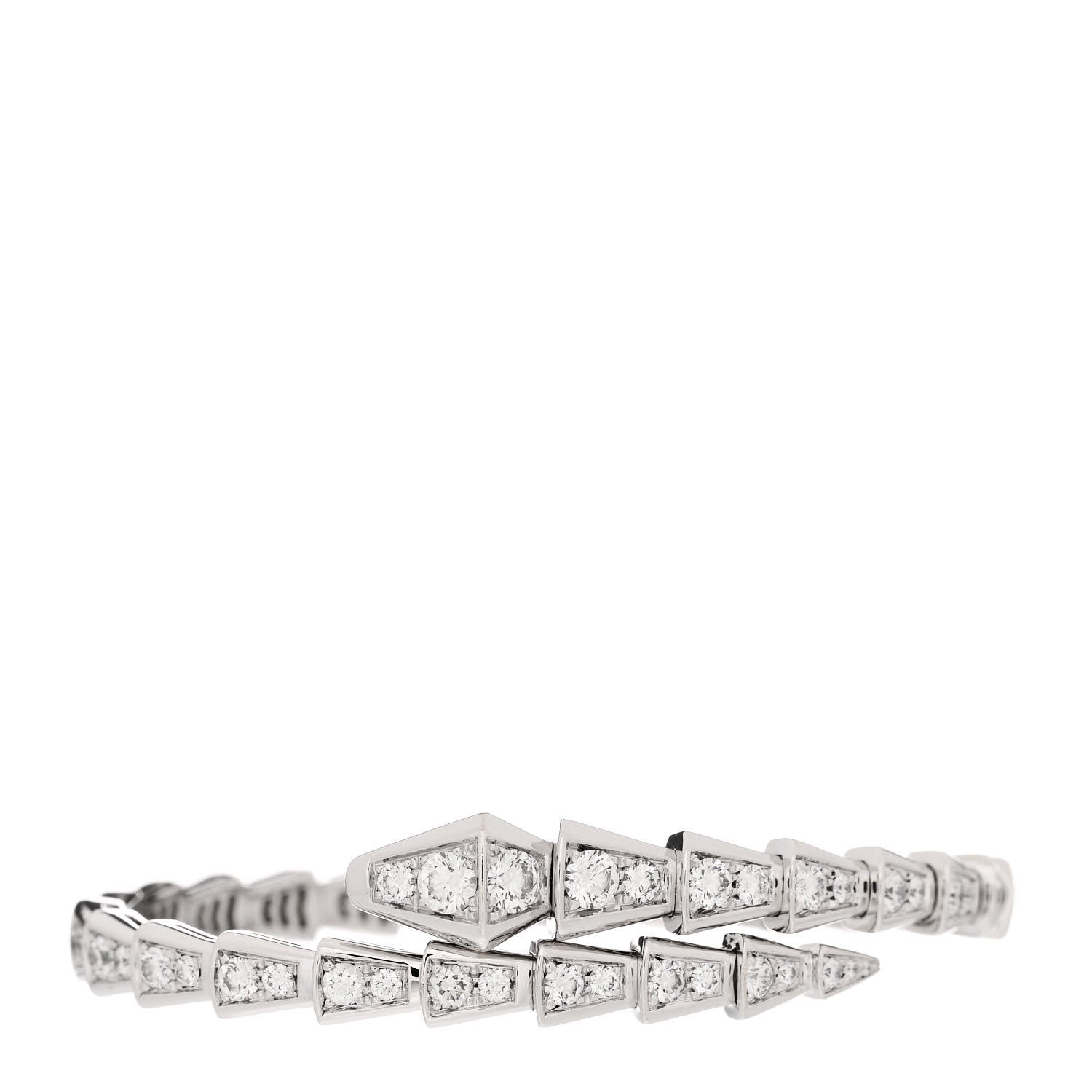 Bulgari 18K White Gold Diamond Serpenti Viper Pave Bracelet S 1 of 4