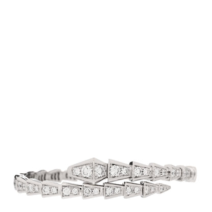 Bulgari 18K White Gold Diamond Serpenti Viper Pave Bracelet S 1 of 4