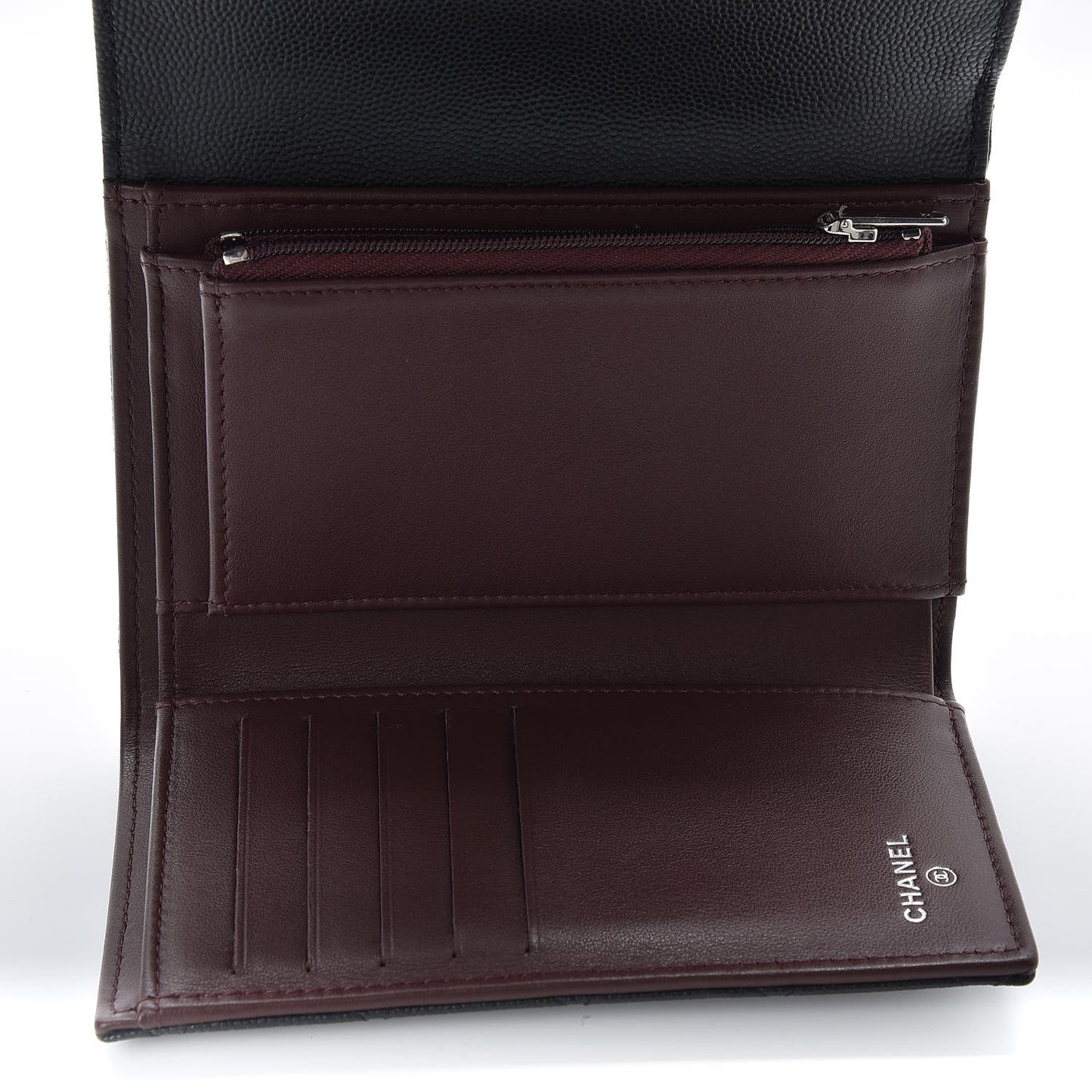 Caviar Quilted Medium Flap Wallet Black