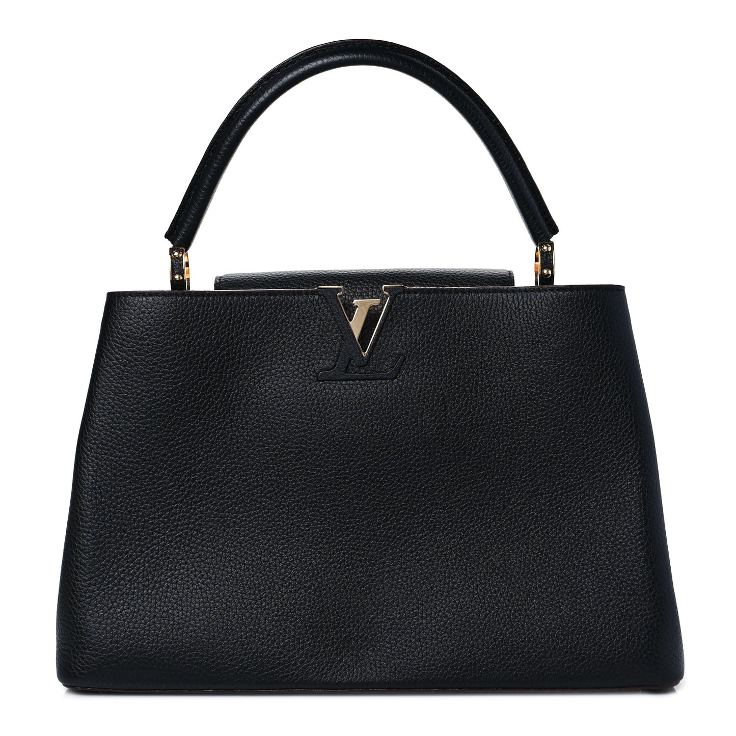 Taurillon Capucines MM Black Fuchsia