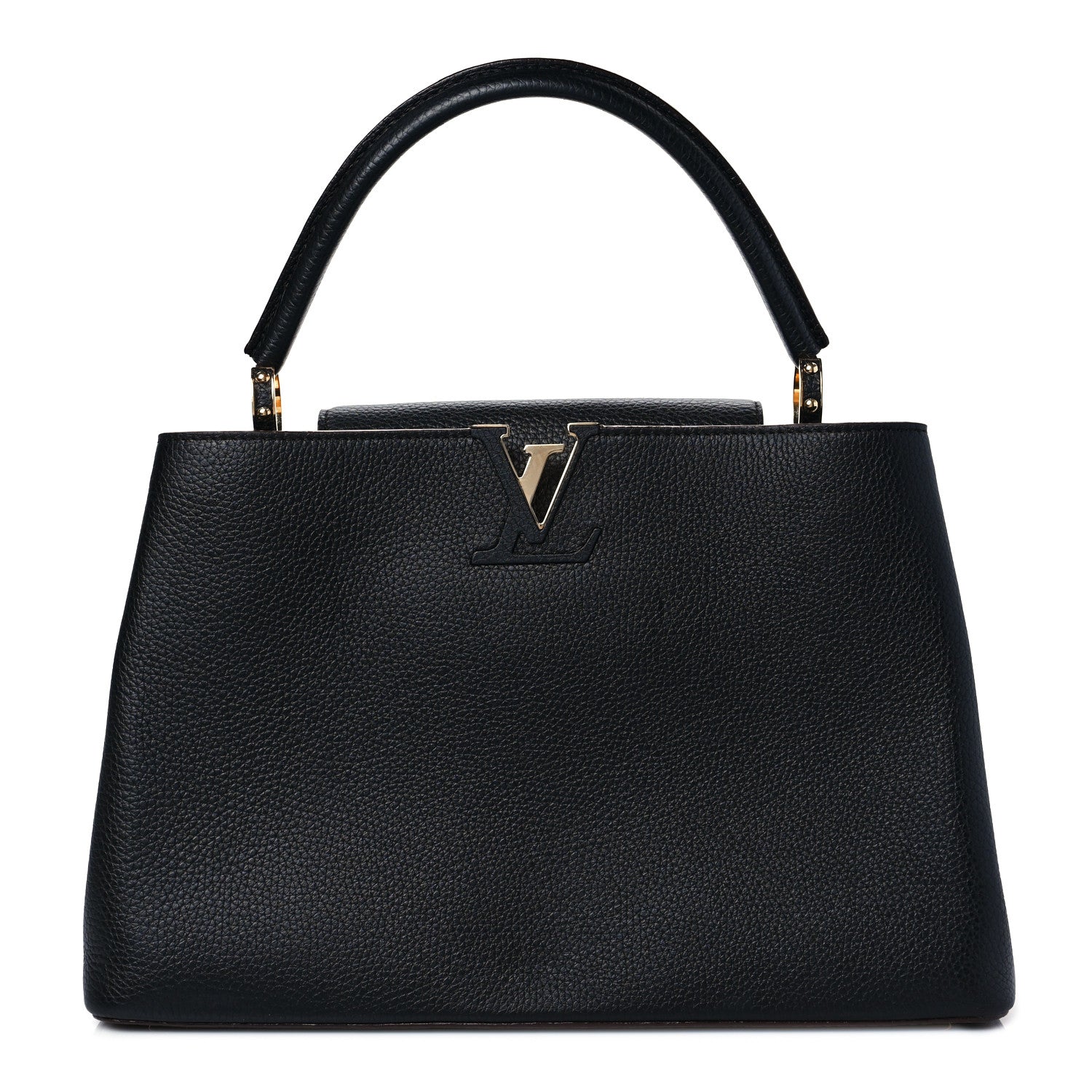 Louis Vuitton Taurillon Capucines MM Black Fuchsia 1 of 7
