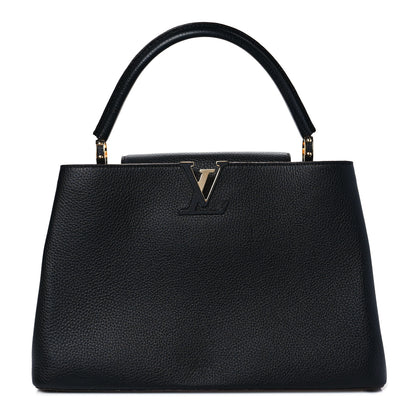 Louis Vuitton Taurillon Capucines MM Black Fuchsia 1 of 7