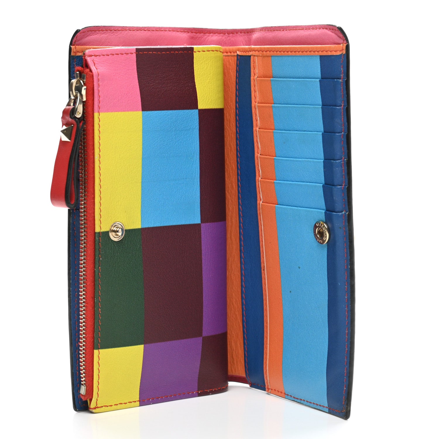 Valentino Garavani Calfskin Rockstud Continental Wallet Multicolor 6 of 15