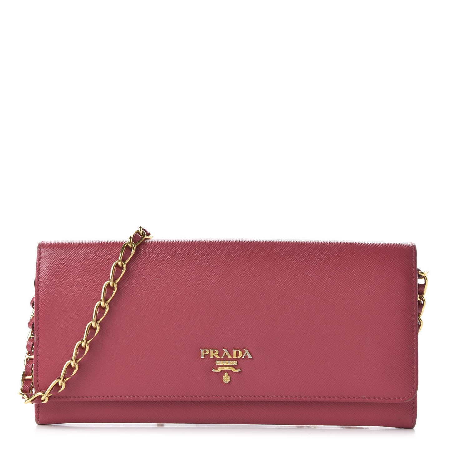 Saffiano Metal Oro Chain Wallet Peonia