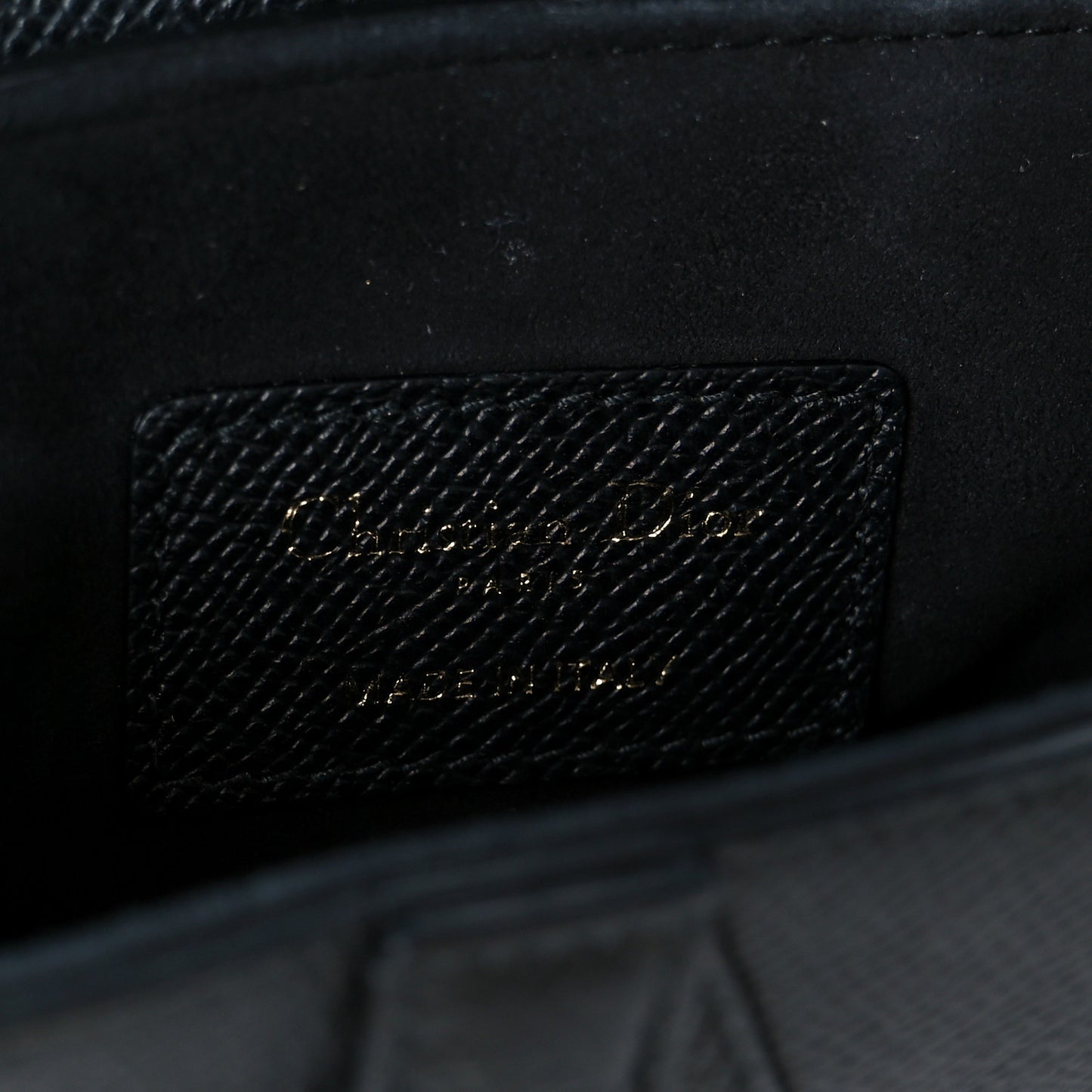 Grained Calfskin Mini Saddle Bag With Strap Black