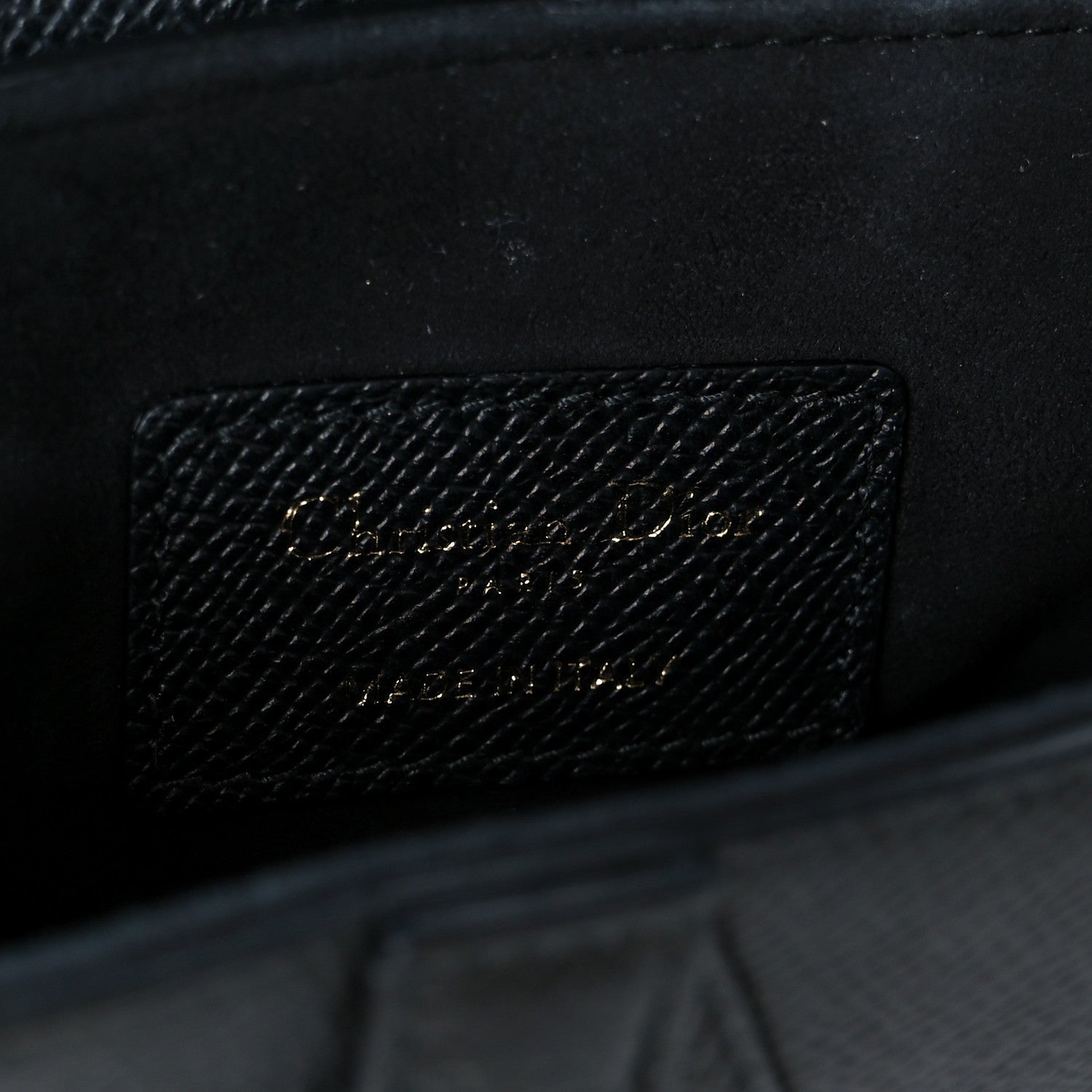 Christian Dior Grained Calfskin Mini Saddle Bag With Strap Black 6 of 11
