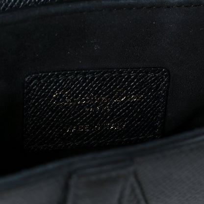 Christian Dior Grained Calfskin Mini Saddle Bag With Strap Black 6 of 11