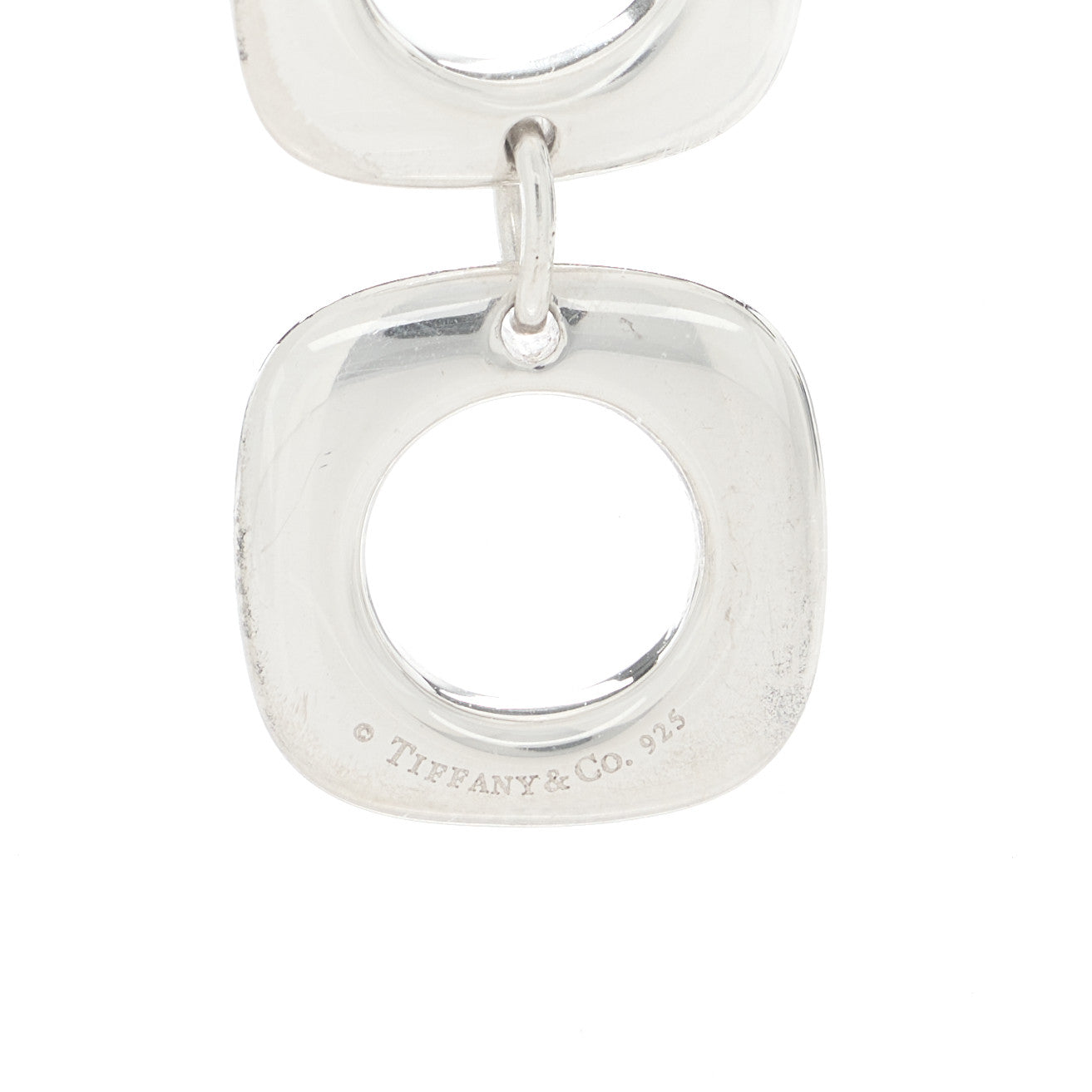 Sterling Silver Cushion Square Link Pendant Necklace