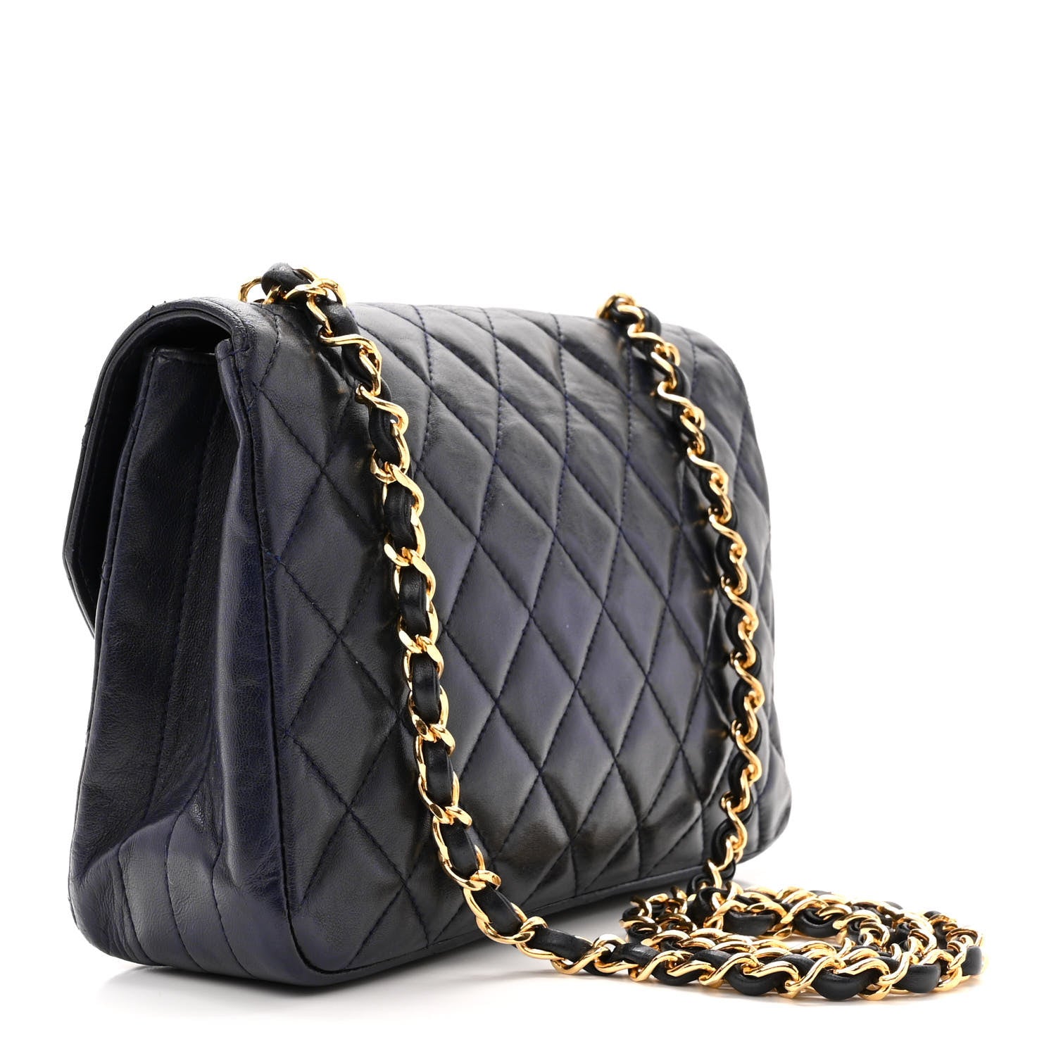 Chanel Lambskin Quilted Round Flap Navy 3 of 12