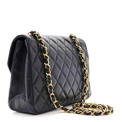 Chanel Lambskin Quilted Round Flap Navy 3 of 12