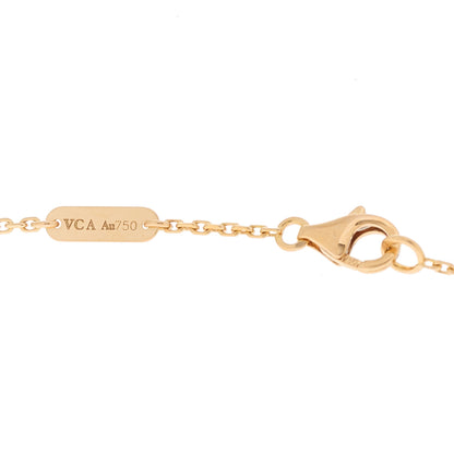 Van Cleef & Arpels 18K Rose Gold Diamond Mother of Pearl Vintage Alhambra Pendant Necklace 5 of 5