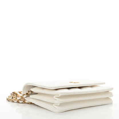 Chanel Lambskin Quilted Mini Romance Wallet On Chain WOC White 4 of 12