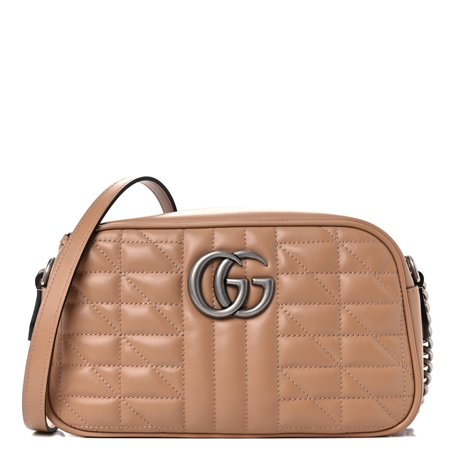 Gucci Calfskin Matelasse Aria Small GG Marmont Chain Shoulder Bag Camelia 1 of 12