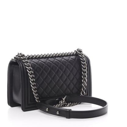 Chanel Calfskin Quilted Medium Boy Flap Black 3 of 11