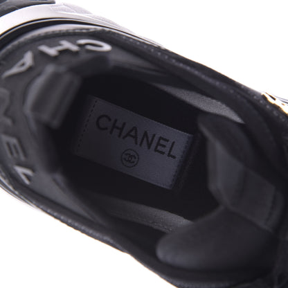 Chanel Velvet Calfskin Mixed Fibers CC Sneakers 39.5 Black 7 of 10