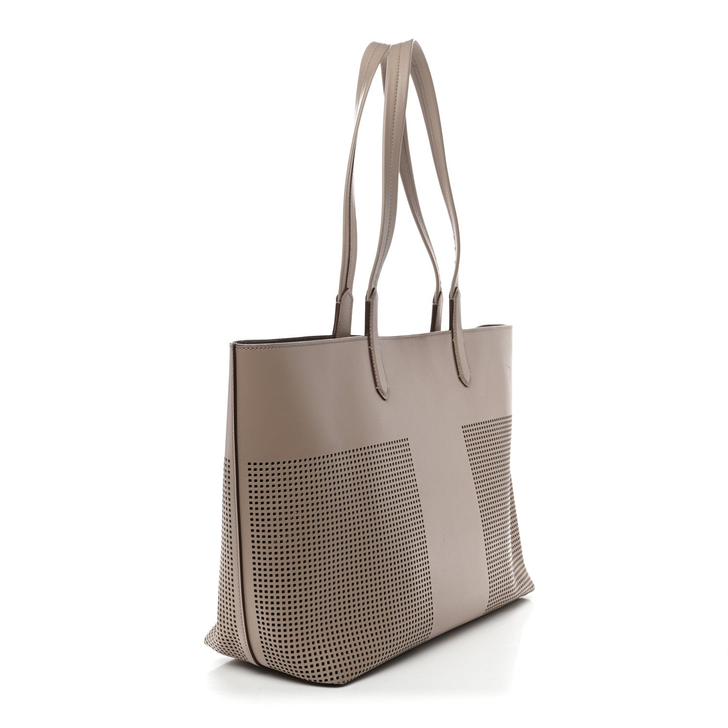 Tom Ford Calfskin Perforated Small East West Graphic T Tote Beige 3 of 11