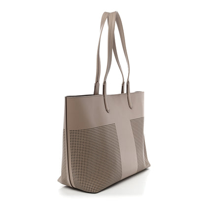 Tom Ford Calfskin Perforated Small East West Graphic T Tote Beige 3 of 11