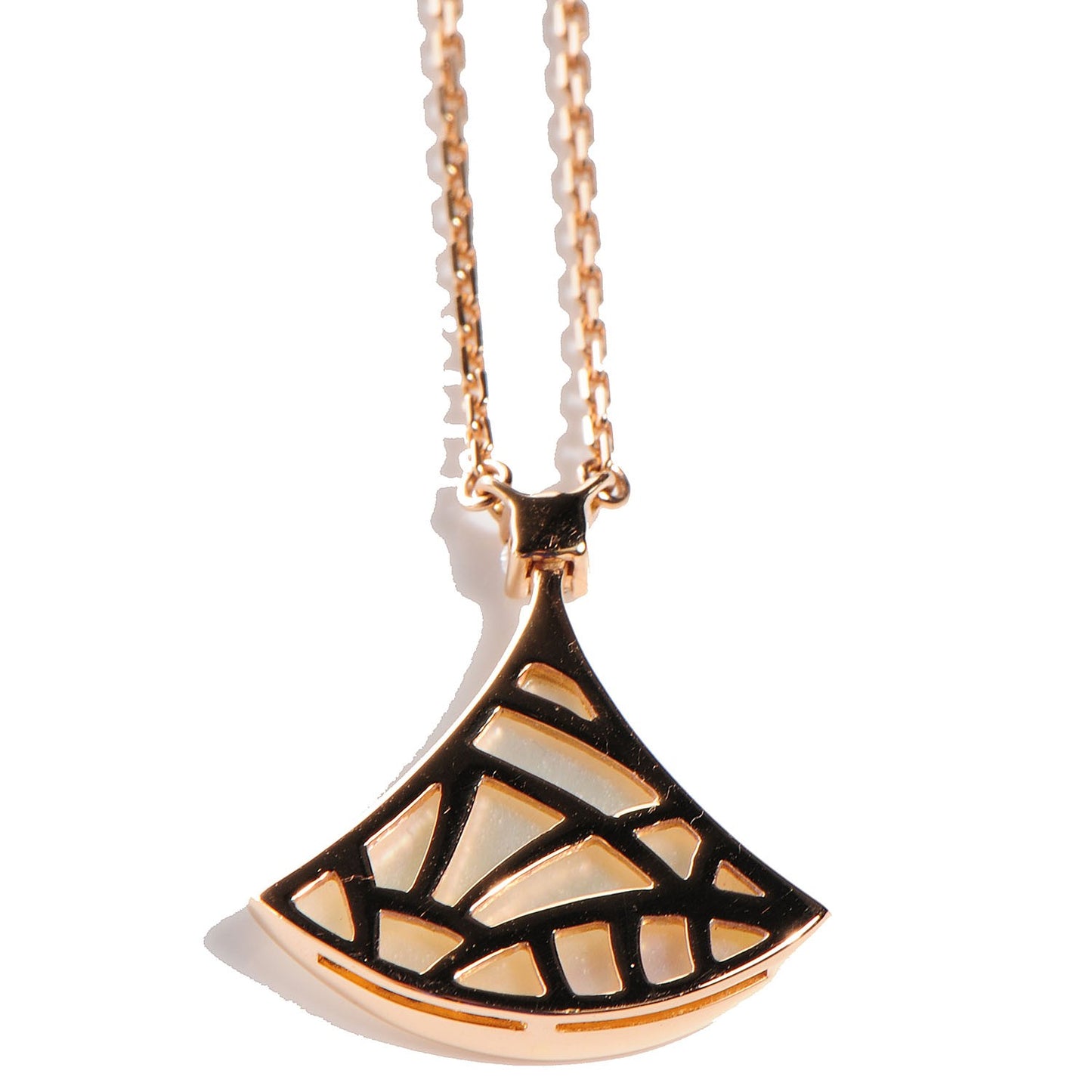 18K Rose Gold Diamond Mother of Pearl Divas' Dream Pendant Necklace