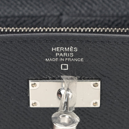 Hermes Epsom Matte Alligator Touch Kelly Wallet To Go Black 8 of 9