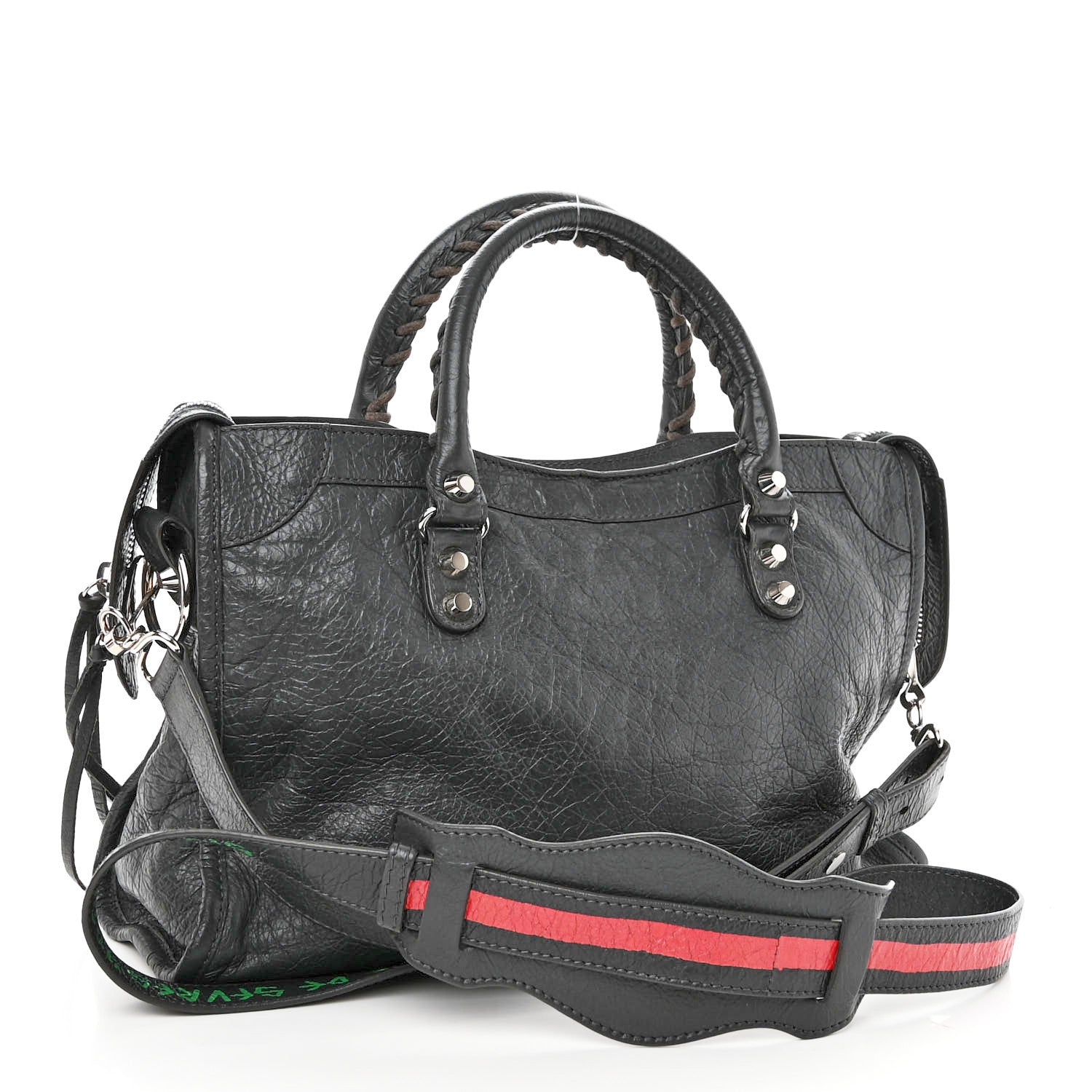 Balenciaga Agneau Classic Silver Hardware S City Graffiti Logo Strap Gris Fossile 3 of 10