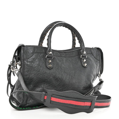 Balenciaga Agneau Classic Silver Hardware S City Graffiti Logo Strap Gris Fossile 3 of 10