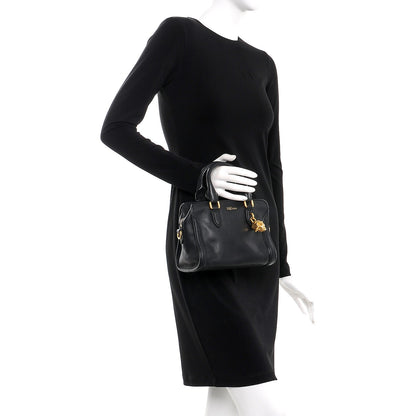 Alexander McQueen Pebbled Calfskin Mini Padlock Tote Black 2 of 7
