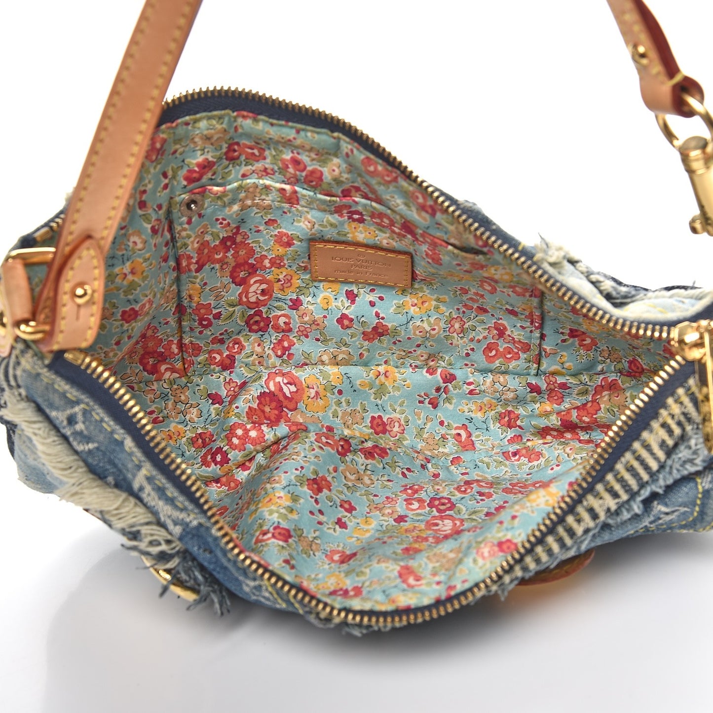 Denim Patchwork Pouchy Blue