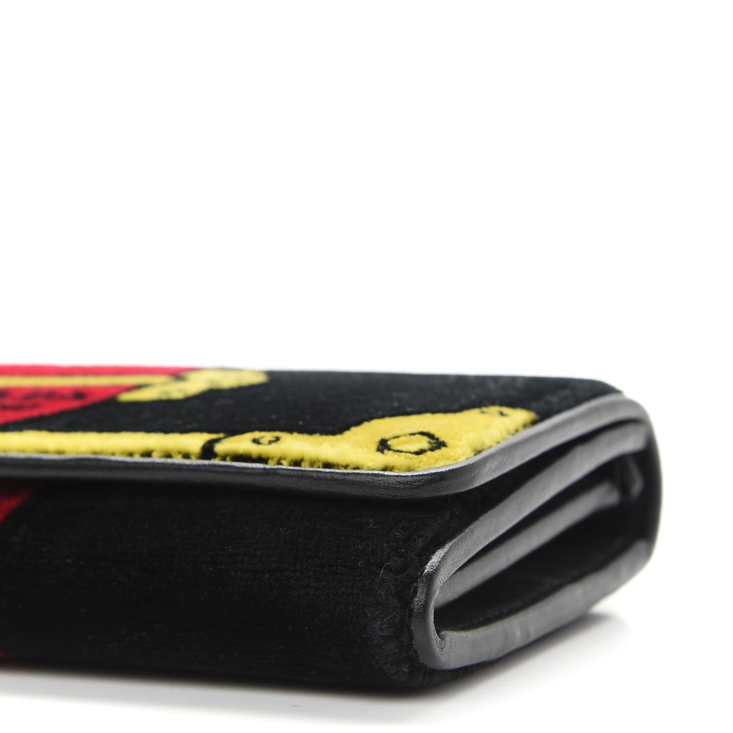 Velluto Ricamo Cahir Chain Wallet Black
