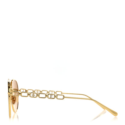 Louis Vuitton Metal My LV Chain Pilot Sunglasses Z1539W Gold 3 of 9