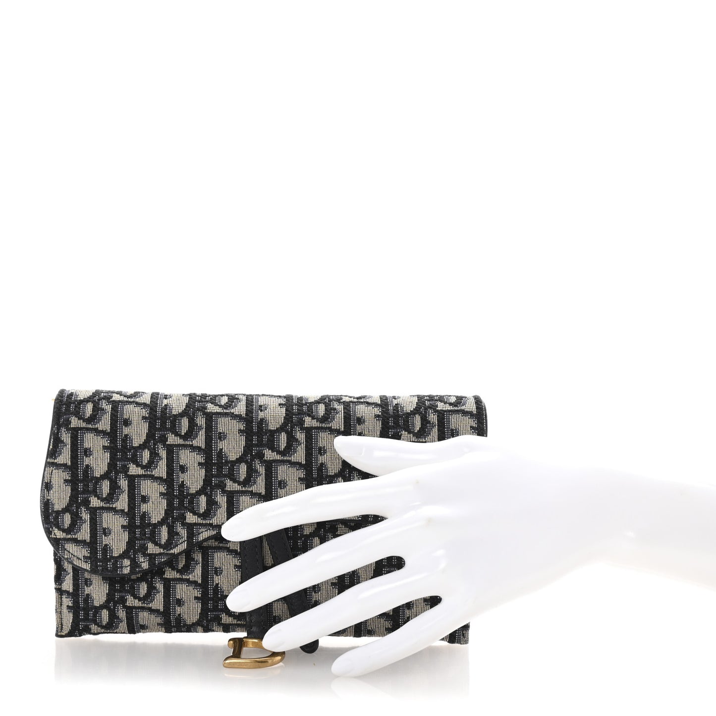 Oblique Saddle Chain Long Wallet Blue