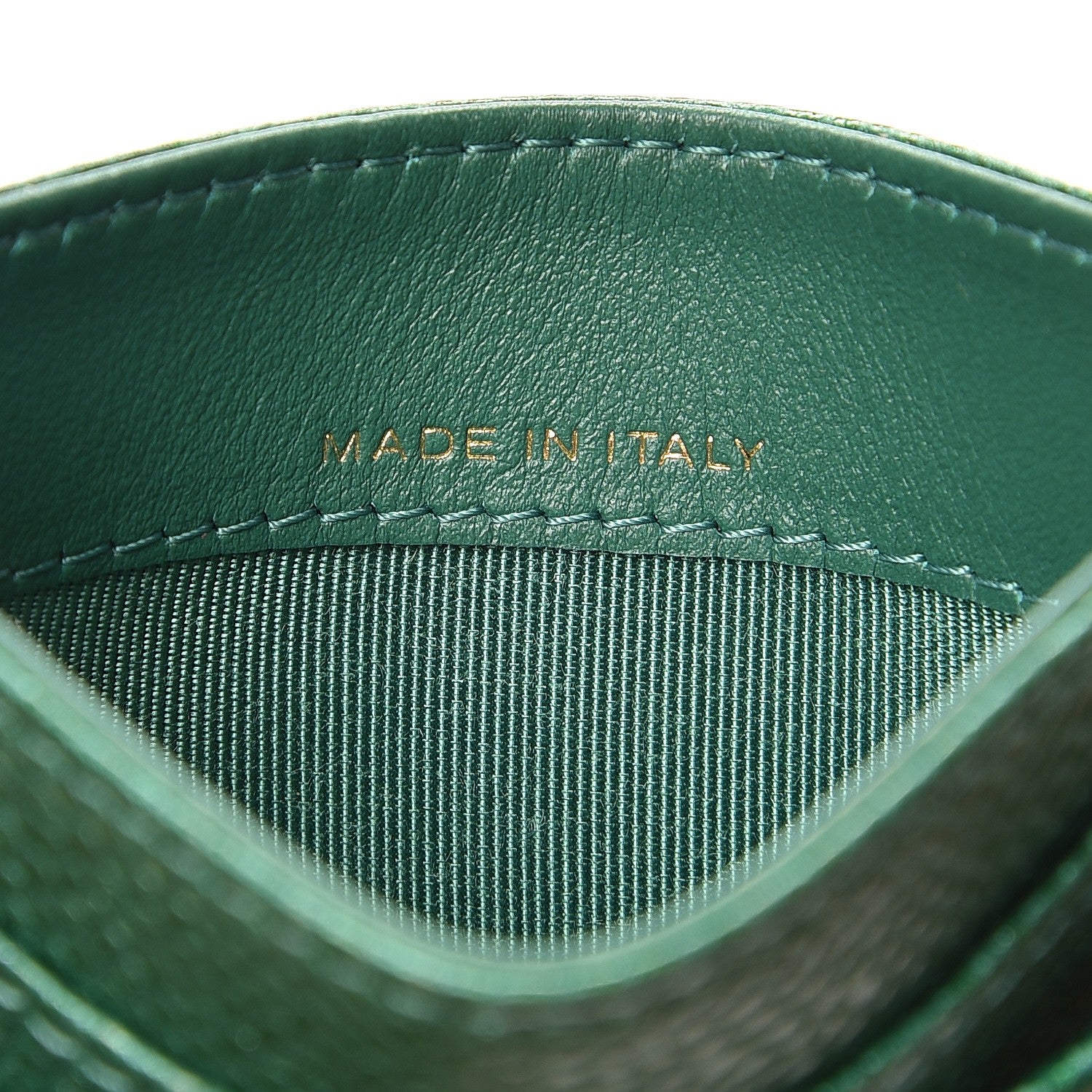 Chanel Metallic Caviar Quilted Card Holder Green 6 of 9
