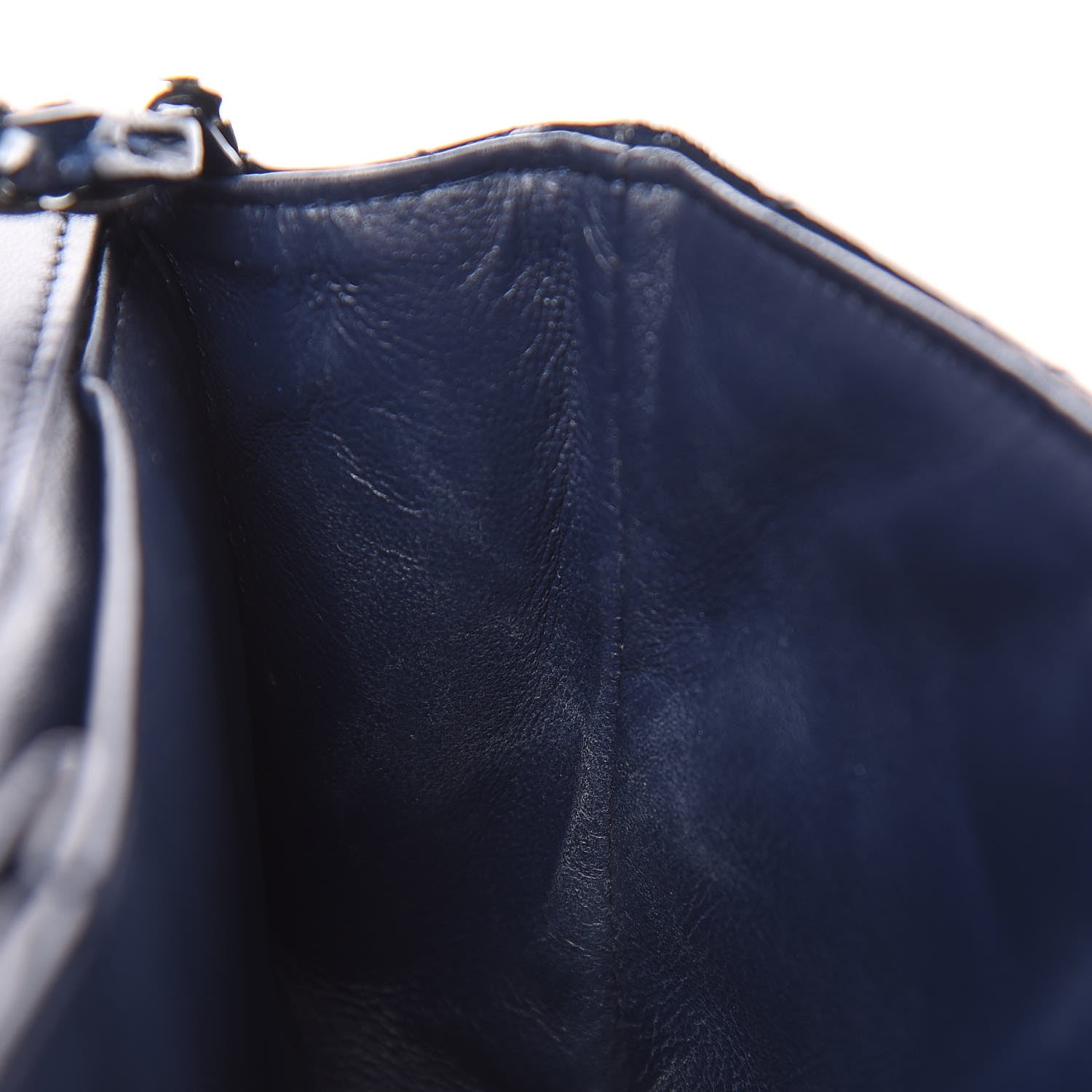 Chanel Distressed Patent Quilted East West Flap Navy Blue 15 of 15