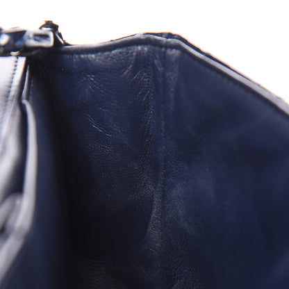 Chanel Distressed Patent Quilted East West Flap Navy Blue 15 of 15