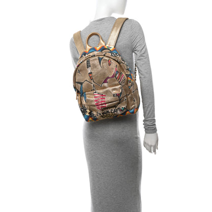 Chanel Graffiti Printed Canvas Street Spirit Backpack Multicolor 2 of 13