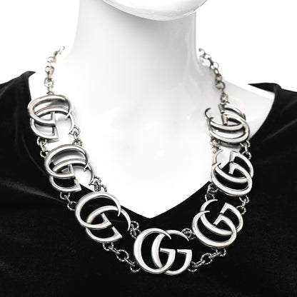 Gucci Sterling Silver Double G Marmont Statement Necklace 2 of 4