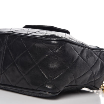 Chanel Lambskin Quilted CC Tassel Camera Case Black 14 of 14
