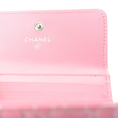 Chanel Lambskin Camellia Embossed French Wallet Pink 6 of 8