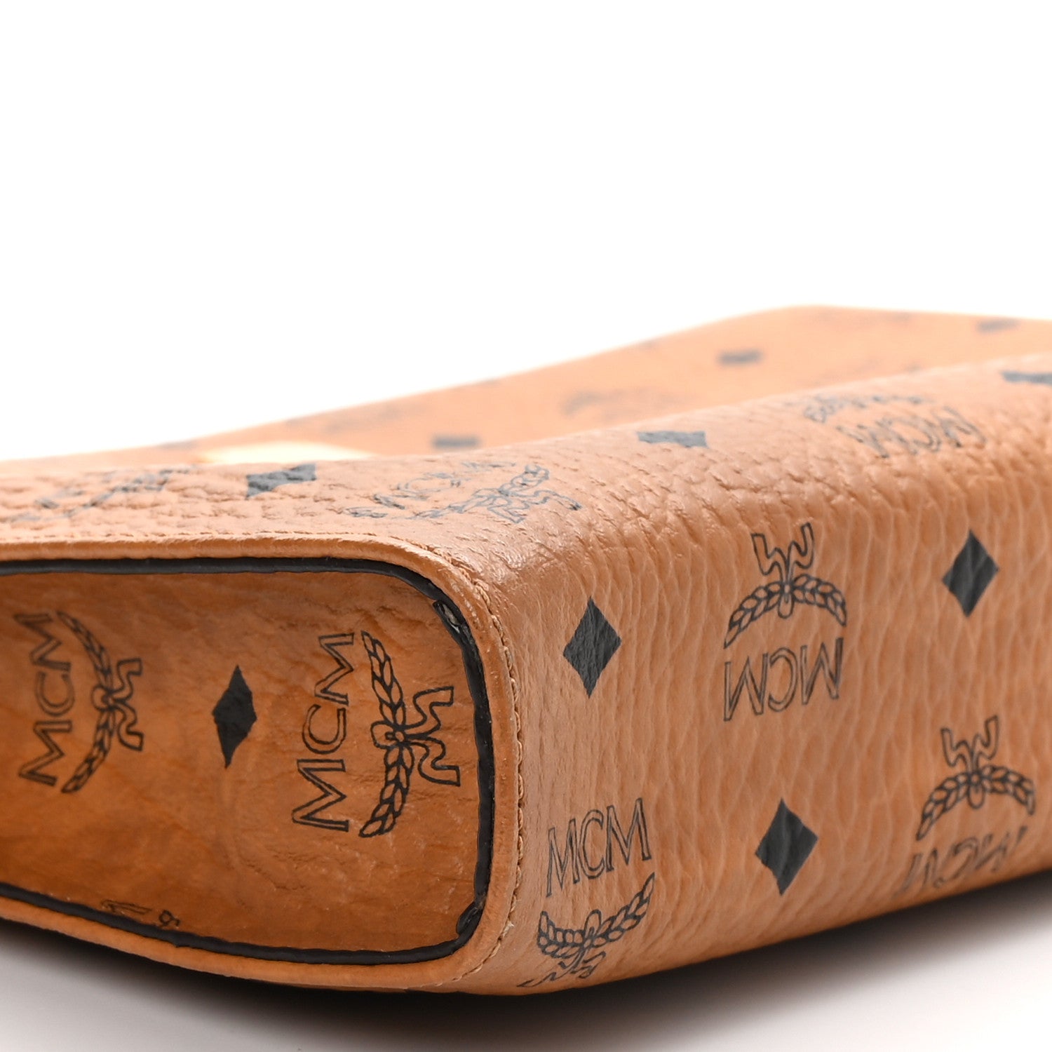 MCM Visetos Large Zip Pouch Cognac 9 of 10