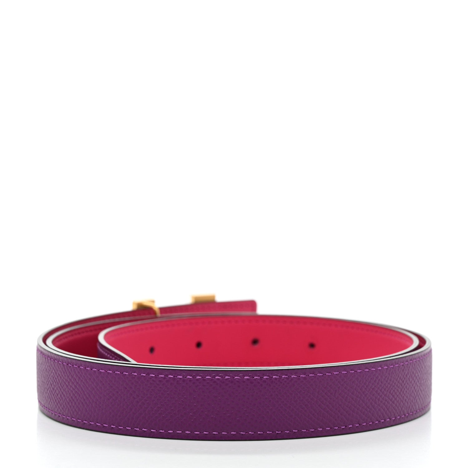 Hermes Epsom Swift 32mm H Belt 90/36 Rose Mexico Anemone 2 of 8