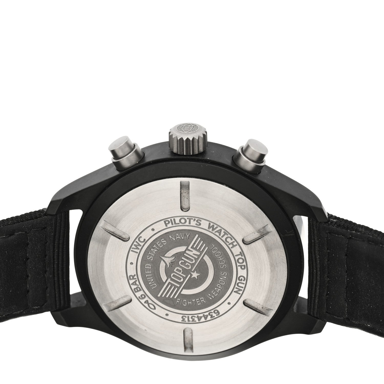 IWC Ceramic Titanium Fabric 44mm Pilot Top Gun Chronograph Automatic Watch Black IW389101 4 of 7