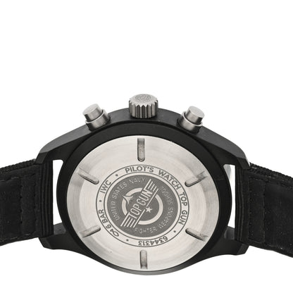 IWC Ceramic Titanium Fabric 44mm Pilot Top Gun Chronograph Automatic Watch Black IW389101 4 of 7