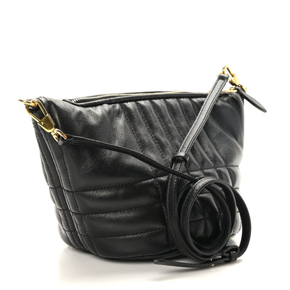 Burberry Lambskin Quilted Small Crescent Lola Bag Black 3 of 9