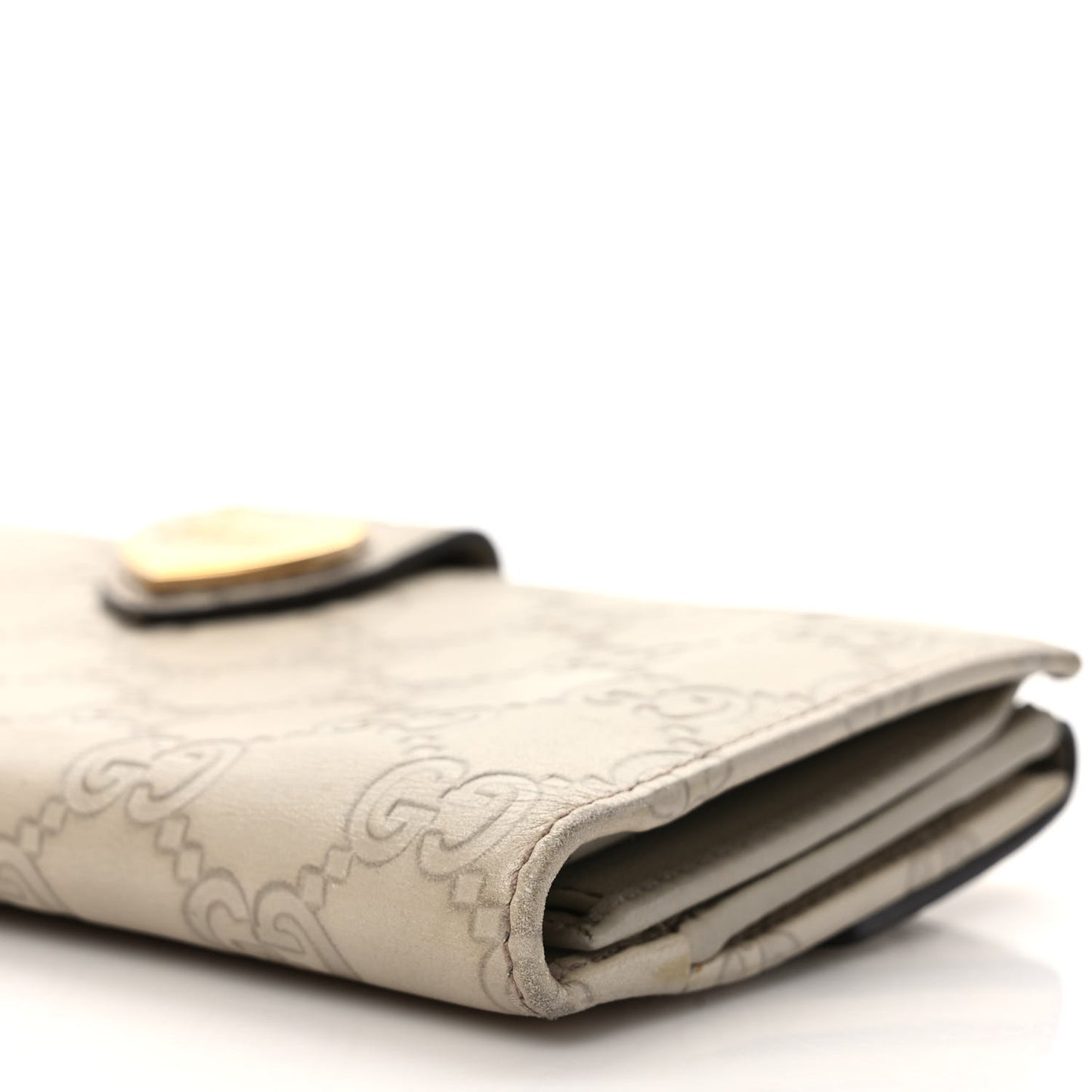 Guccissima Heart Continental Wallet Off White