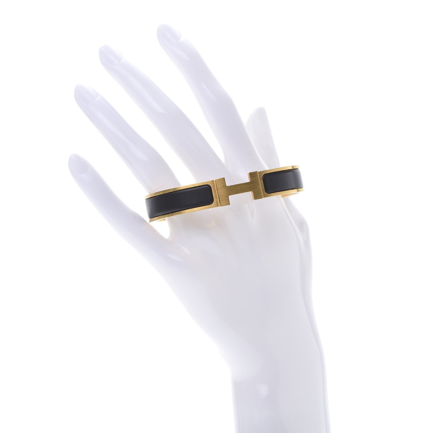 Hermes Matte Enamel Narrow Clic Clac HH Bracelet GM Black 2 of 5